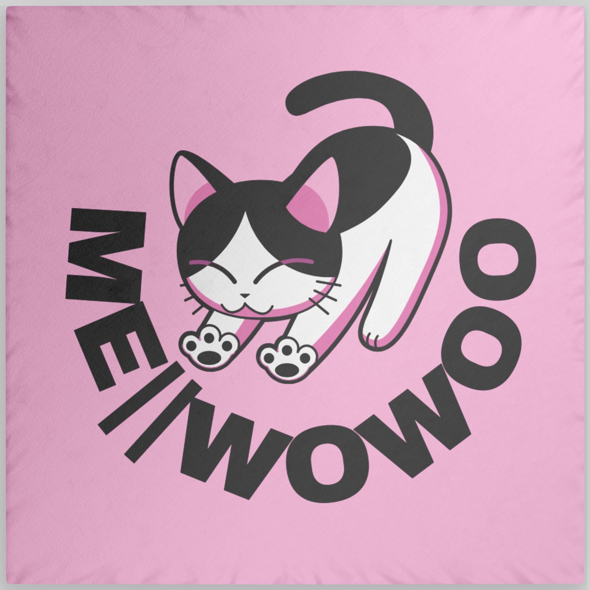 Meowowo Cat Shaped Pillow — Custom Cute Pink Cat Throw Pillow